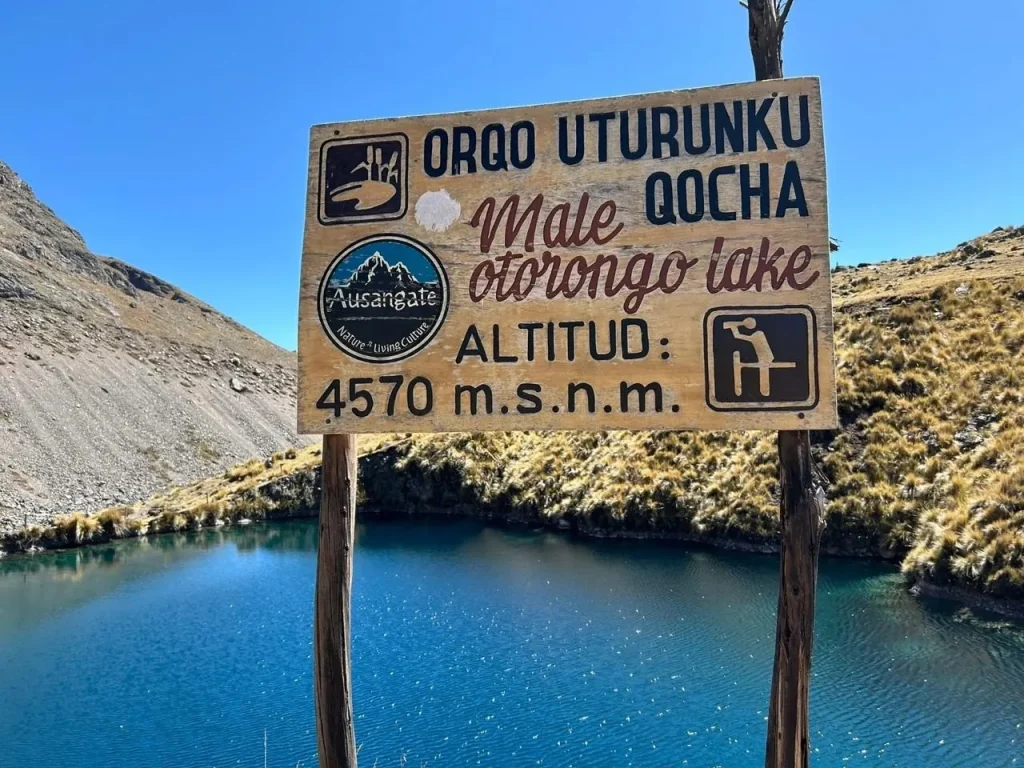Orqo Uturunko Qocha lake on the Ausangate 7 Lakes Tour near Cusco, Peru