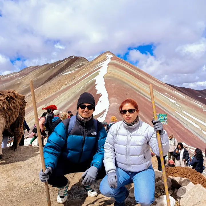 Reaching Snowy Rainbow Mountain